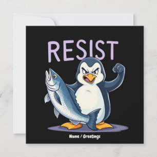 Convites Engraçado Resiste Pinguim Protesto Contra Tarifas