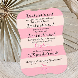 Convites Engraçado serás a minha Rosa de Bridesmaid e Blush