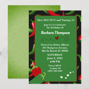 Convites Engraçado Vermelho Quente à Sua Idade - Anivers