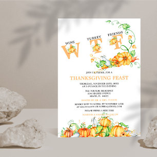 Convites Engraçado WTF Banquete de Ação de Graças Pumpkins
