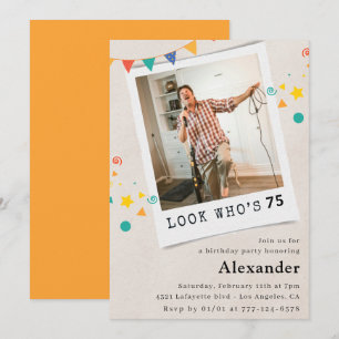 Convites engraçados de 75 anos de idade Homens Div