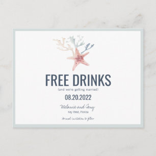 Convites Engraçados de Casamento na Praia Costeira