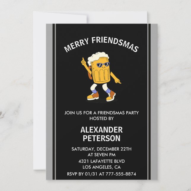 Convites engraçados de Friendsmas cerveja (Frente)