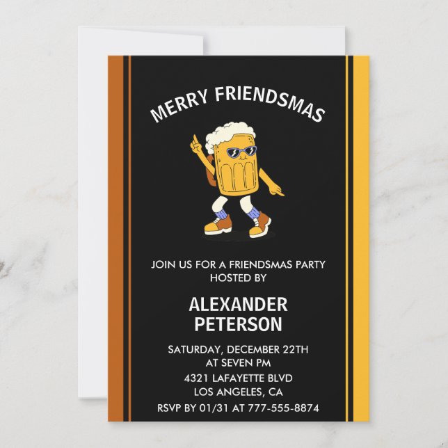 Convites engraçados de Friendsmas com Cerveja (Frente)
