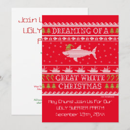 Convites engraçados do tubarão do partido feio da