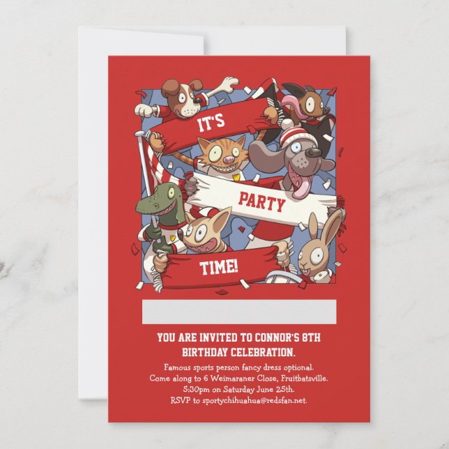 Convites Engraçados Esportes Animais Ventiladores Scarf Wav (Frente)