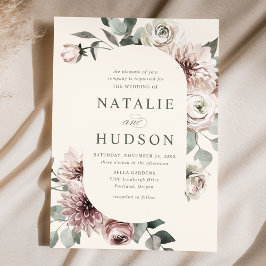 Convites Enquadramento Floral Delicado de Inverno Casamento