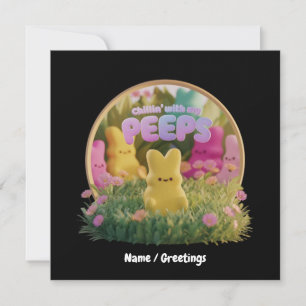 Convites Enrolando Com Meu Tema De Páscoa Bonita De Peeps E