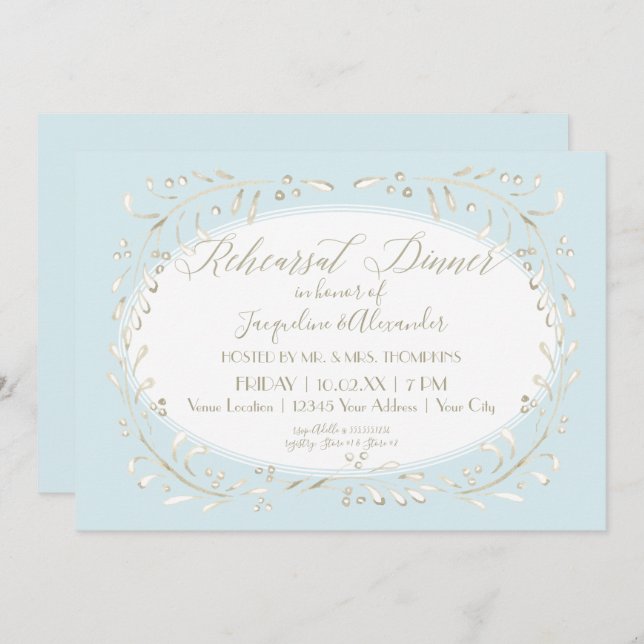 Convites Ensaio Azul Janta Simples A Aquarela Deixa A Arte (Frente/Verso)