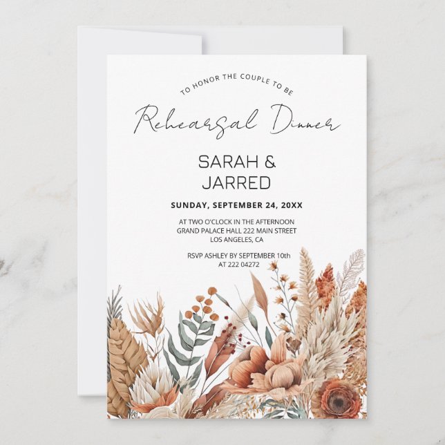 Convites Ensaio de Aquarelas Terracotta Flores (Frente)