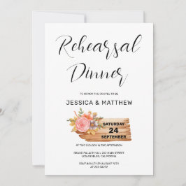 Convites Ensaio de Autumn Flowers & Wood Sign