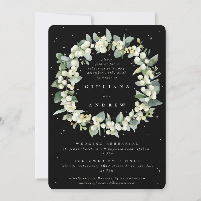 Convites Ensaio de Casamento Black Snowberry+Eucalipto (Frente)