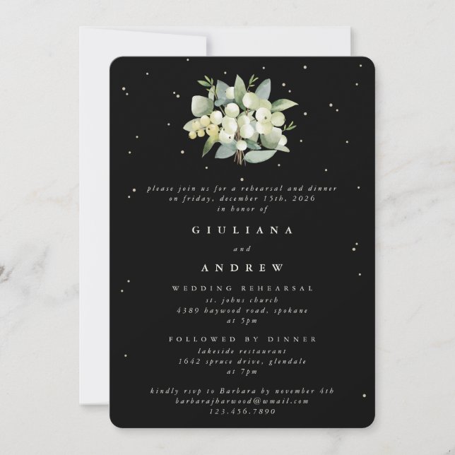 Convites Ensaio de Casamento Black Snowberry+Eucalipto (Frente)