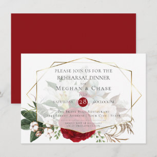 Convites Ensaio De Casamento Borgonha Peony Spray
