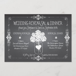 Convites Ensaio de Casamento Chalkboard e Janto Mason Jar