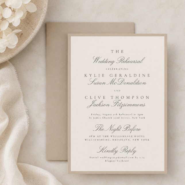Convites Ensaio de Casamento Champagne Taupe (Criador carregado)