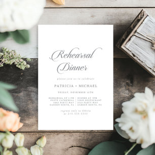 Convites Ensaio de Casamento Clássico Chic Caligrafia Janta