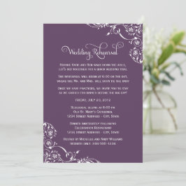 Convites Ensaio de Casamento com Floreio Roxo Empoeirado