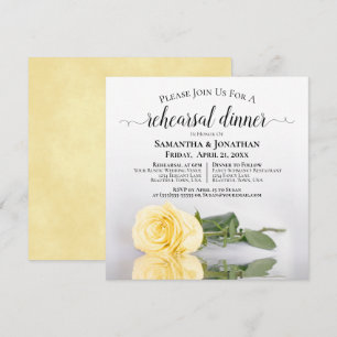 Convites Ensaio de Casamento com Jantar Rosa Amarela Elegan