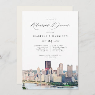 Convites Ensaio de Casamento com Skyline Pittsburgh
