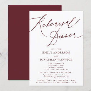 Convites Ensaio De Casamento Da Burgundy Maroon Calliografi