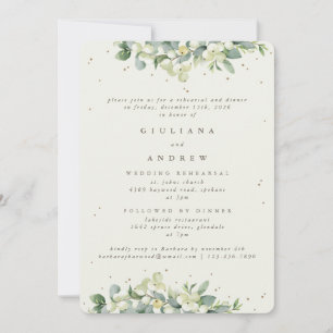 Convites Ensaio De Casamento De Creme Snowberry+Eucalyptus