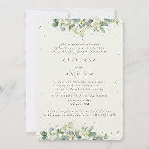 Convites Ensaio De Casamento De Creme Snowberry+Eucalyptus