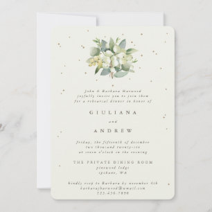 Convites Ensaio De Casamento De Creme Snowberry+Eucalyptus