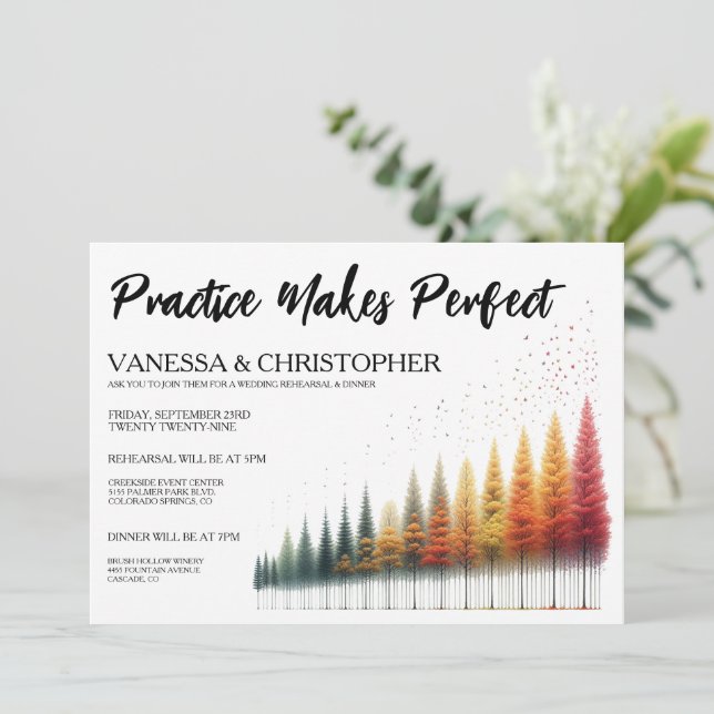 Convites Ensaio de Casamento de Outono (Em pé/Frente)