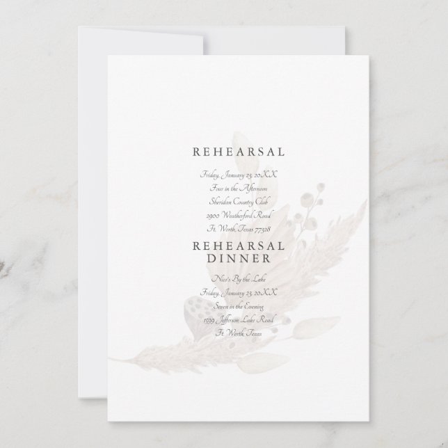 Convites Ensaio De Casamento De Pampas Mudado (Frente)