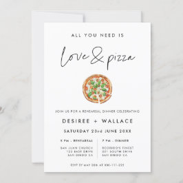 Convites Ensaio de Casamento de Pizza e Amor Minimalista Mo