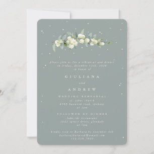Convites Ensaio de Casamento de Seafoam Snowberry+Eucalyptu