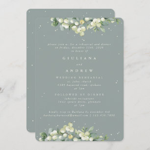 Convites Ensaio de Casamento de Seafoam Snowberry+Eucalyptu