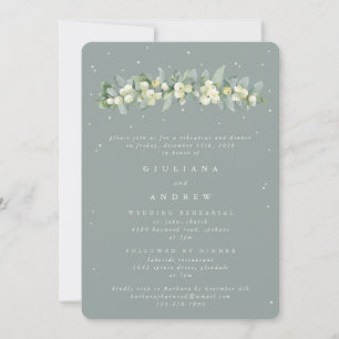 Convites Ensaio de Casamento de Seafoam Snowberry+Eucalyptu