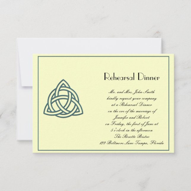 Convites Ensaio De Casamento Do Teal Celtic Knot (Frente)