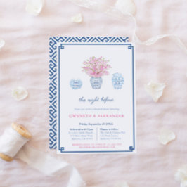 Convites Ensaio de Casamento e Jantar Blush Azul-Marinho co