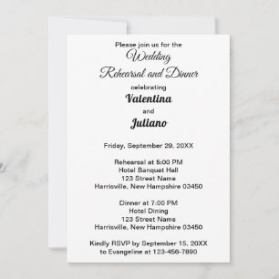 Convites Ensaio de casamento e jantar preto e branco