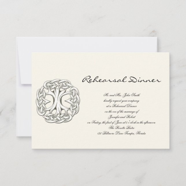 Convites Ensaio de Casamento em Árvore Céltica (Frente)