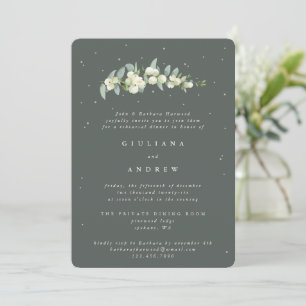 Convites Ensaio de Casamento Eucalyptus e Snowberry Verde c