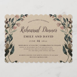 Convites Ensaio De Casamento Floral Da Kraft Rustic Crest G