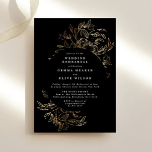 Convites Ensaio de Casamento Floral Dourado de LUXURY