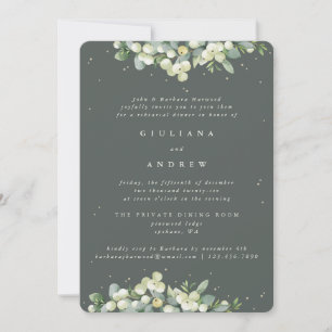 Convites Ensaio de Casamento Gray Green Snowberry+Eucalyptu