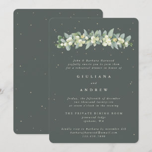 Convites Ensaio de Casamento Gray Green Snowberry+Eucalyptu