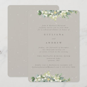 Convites Ensaio de Casamento Greige Snowberry+Eucalipto