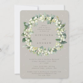 Convites Ensaio de casamento Greige Snowberry+Eucalyptus