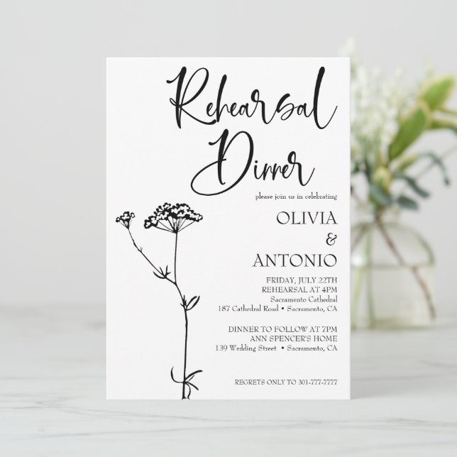 Convites Ensaio de Casamento Minimalista Simples Moderno  (Em pé/Frente)
