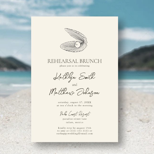 Convites Ensaio de Casamento no Oceano Praia da Modern Shel (Criador carregado)