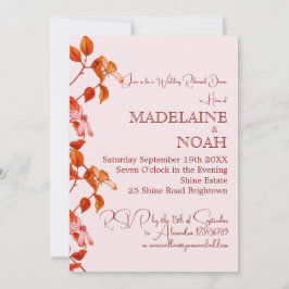 Convites Ensaio de Casamento Rosa-Rosa-Laranja-Russo Terrac