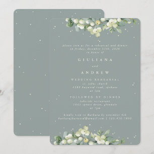 Convites Ensaio de Casamento Seafoam Snowberry+Eucalipto