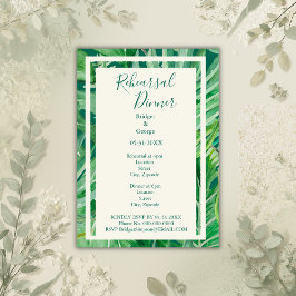 Convites ensaio de casamento tropical de emerald greenery
